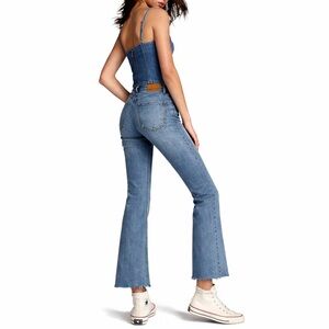 Denim Forum Aritzia Bailey High Rise Flare Crop Jeans Medium Wash Women’s Sz 27